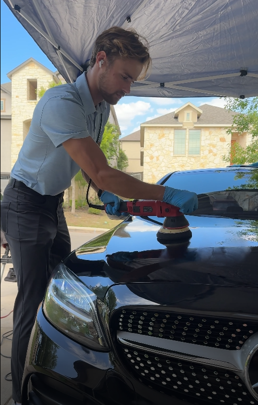 Blake polishing a vehicle — Dino Detailing San Antonio